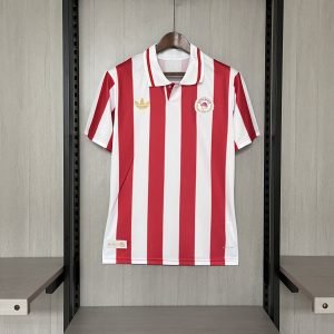 2025/26 Olympiacos 100th Anniversary Edition Red and White Jersey